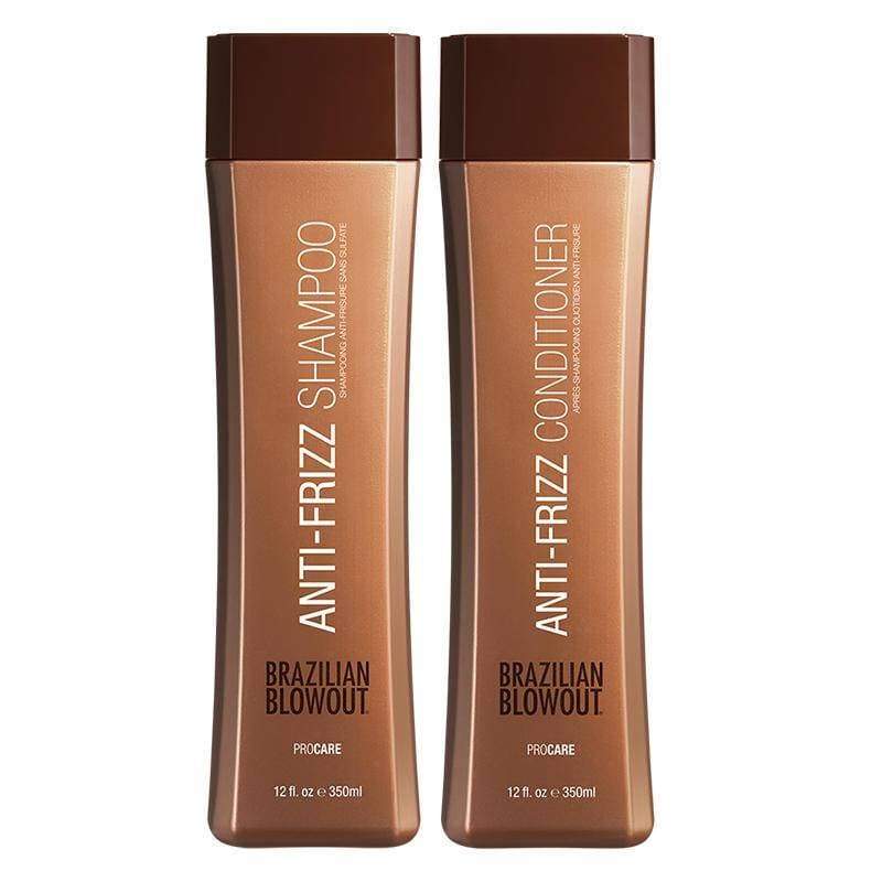 Brazilian Blowout Anti-Frizz Shampoo and Conditioner Duo 12oz for smooth frizz-free shiny hair