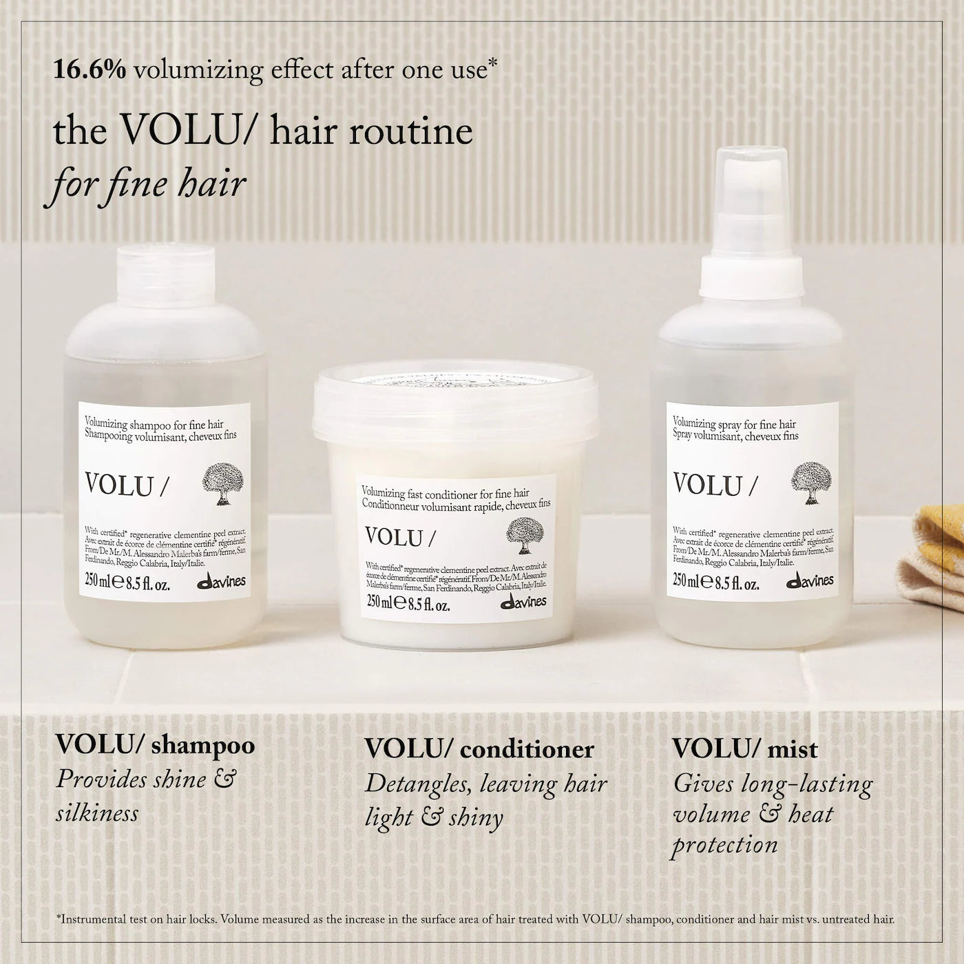 Davines VOLU Conditioner — Lightweight Volumizing Conditioner for Fine Hair