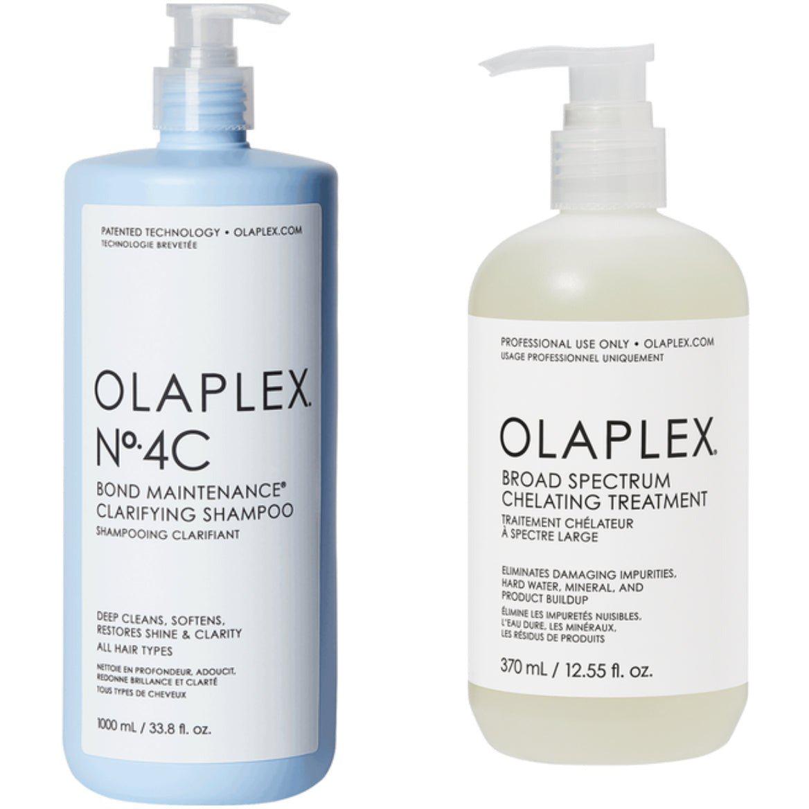 Olaplex No. 4C Clarifying Shampoo,33.8oz, Broad Spectrum Chelating Treatment,12.55oz DUO - Bombshell Hair Studio