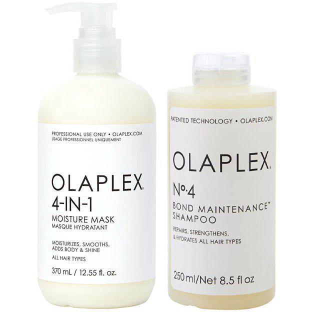 Olaplex No.4 Bond Maintenance Shampoo 8.5oz, 4-In-1 Bond Moisture Mask 12.55 oz Duo - Bombshell Hair Studio