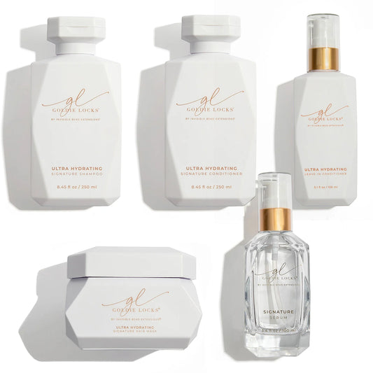 Goldie Locks Ultimate Hydration Bundle with Signature Shampoo, Conditioner, Leave-In Conditioner, Serum, and Hair Mask for dry or damaged hair care