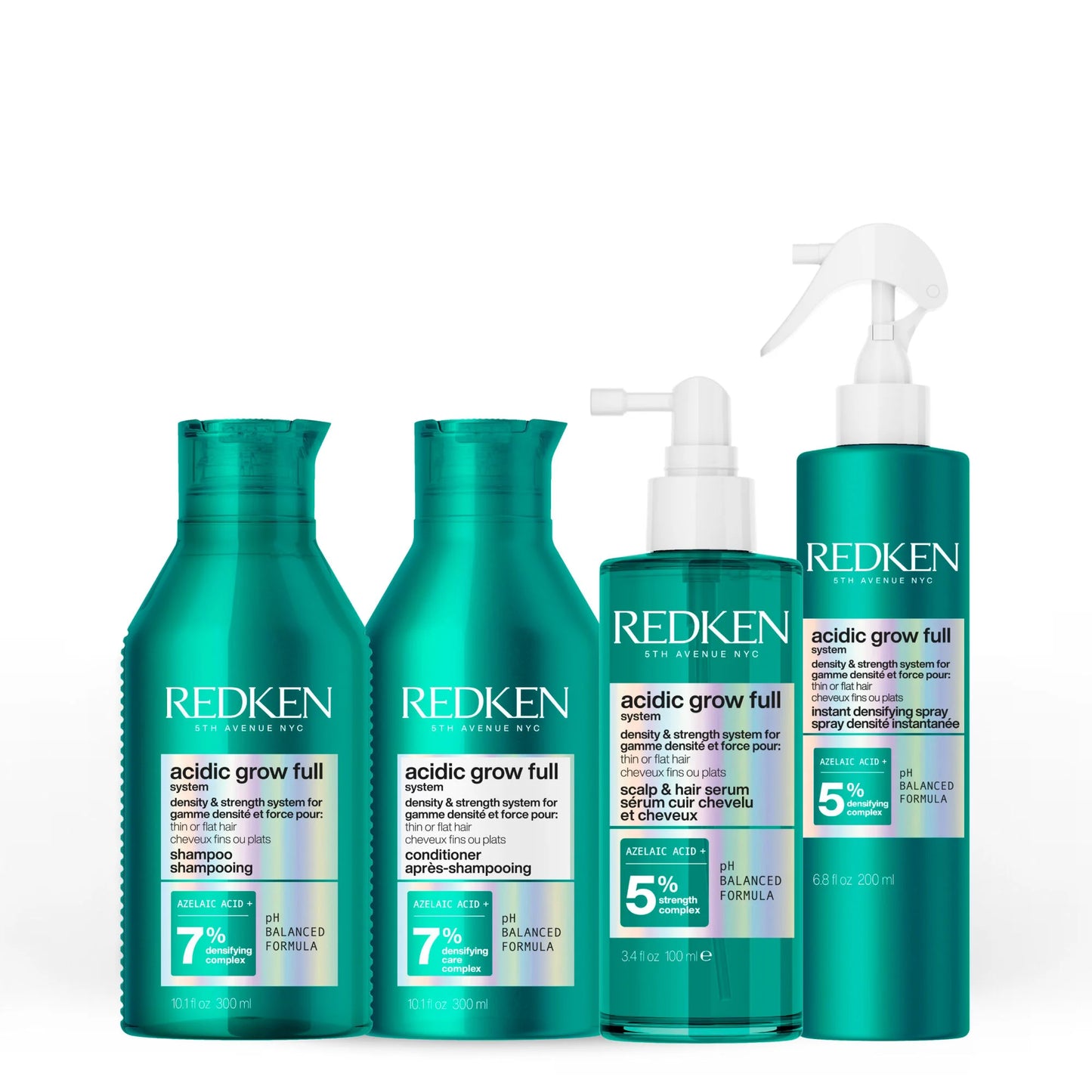 Redken hair care products including shampoo, conditioner, and serum on a white background