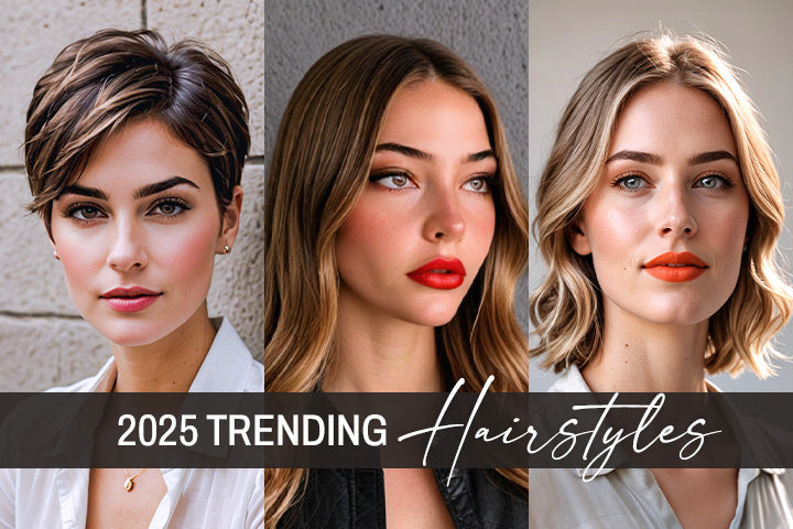 2025 trending hairstyles – pixie cut, lived-in balayage, and modern bob from Bombshell Hair & Beauty in Albany, Delmar, and Troy, NY