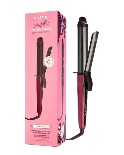 Glister Interstellar Digital 32mm Clip Curling Iron – Sangria Red