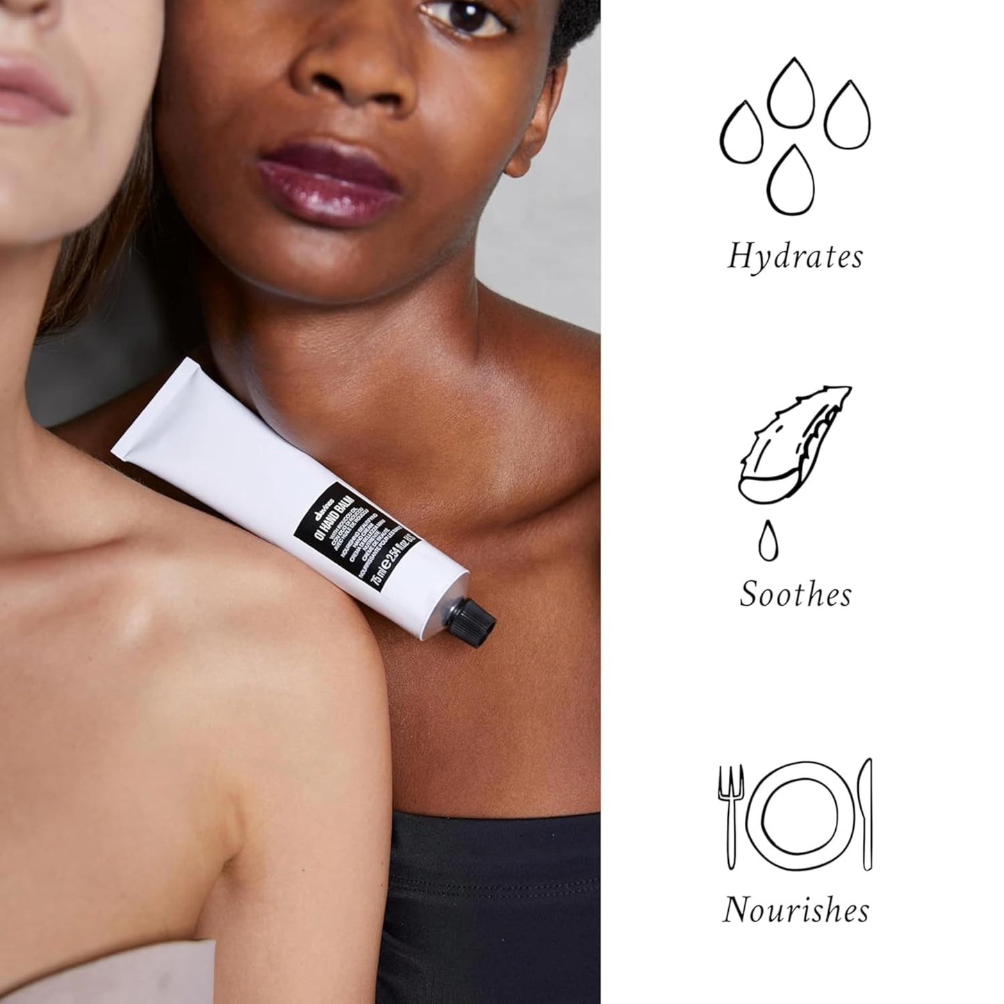 Davines OI Hand Balm tube on a white background. Bombshell uptown salon delmar ny