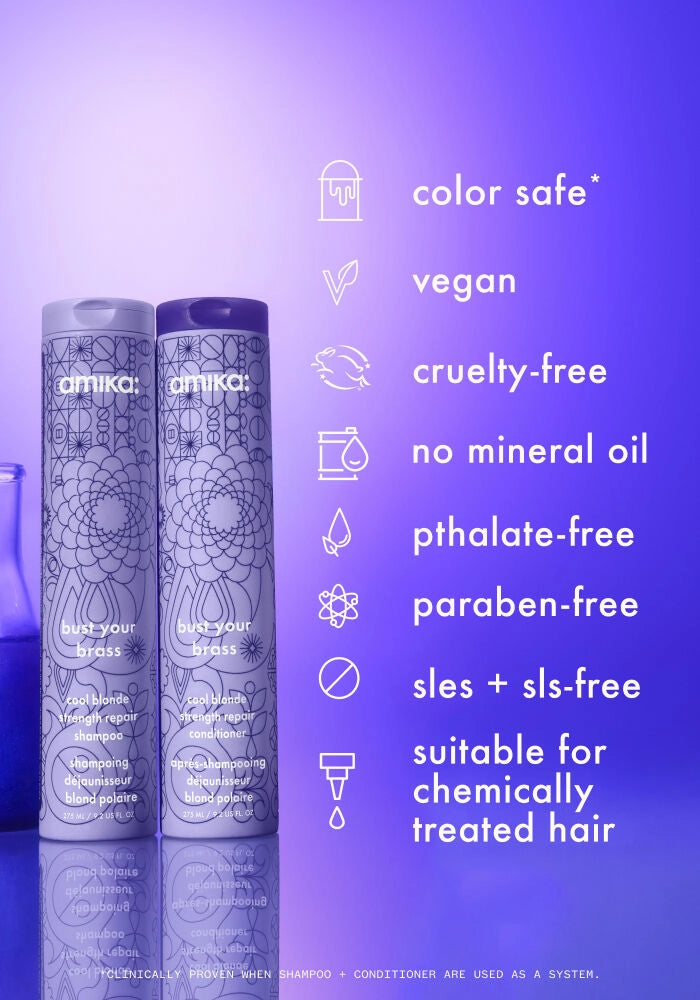 Amika Bust Your Brass Cool Blonde Repair Shampoo