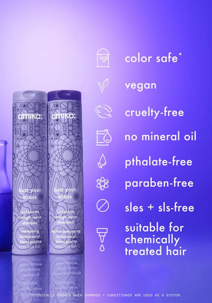 Amika Bust Your Brass Cool Blonde Repair Shampoo