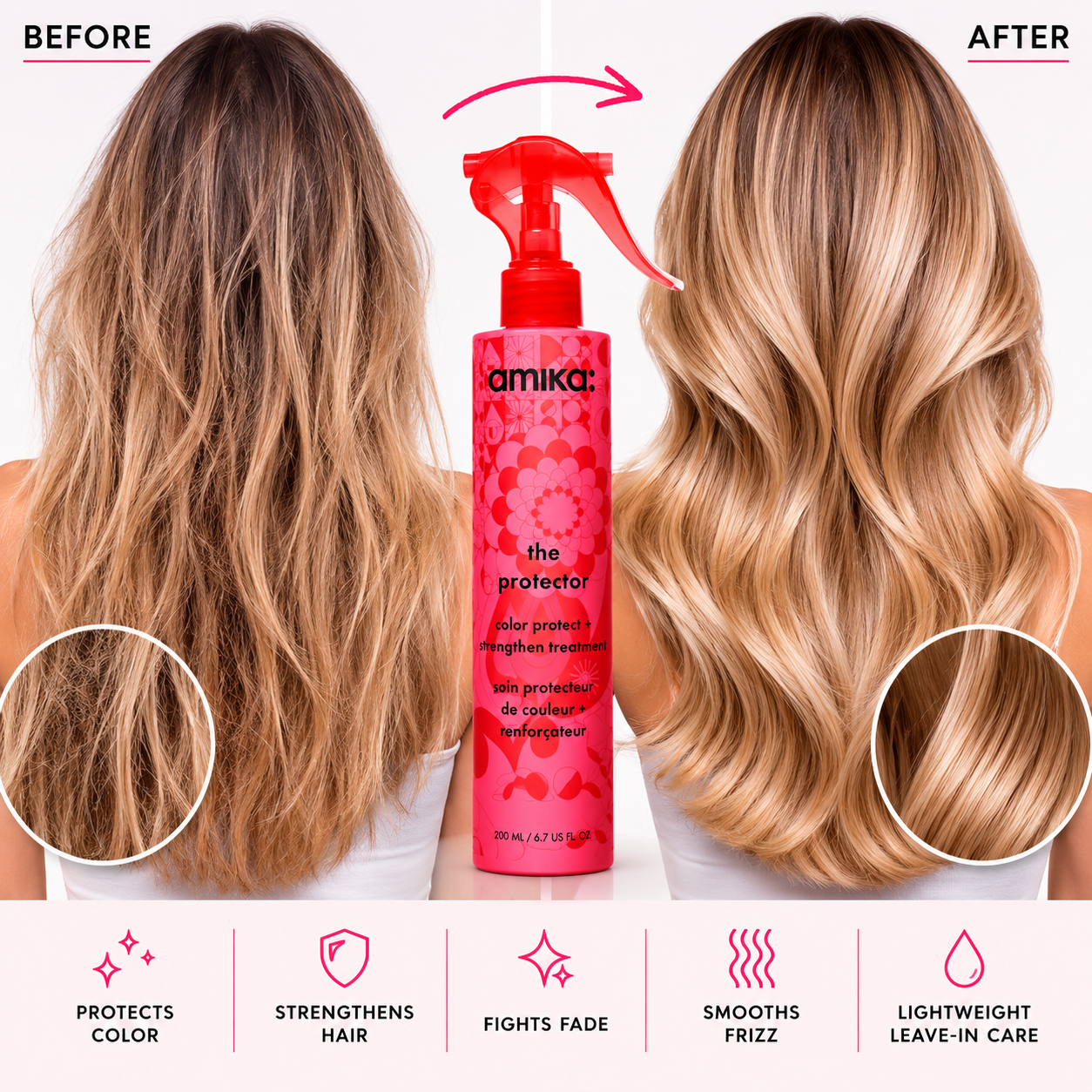 Amika The Protector Color Protect + Strengthen Leave-In Treatment