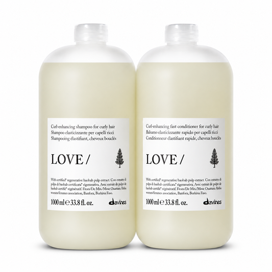 Davines LOVE CURL shampoo and conditioner liter duo set for curly and wavy hair definition and hydration