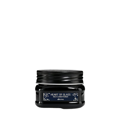 Davines Heart of Glass  Rich Conditioner 90ml bottle for blonde hair on a clean white background.