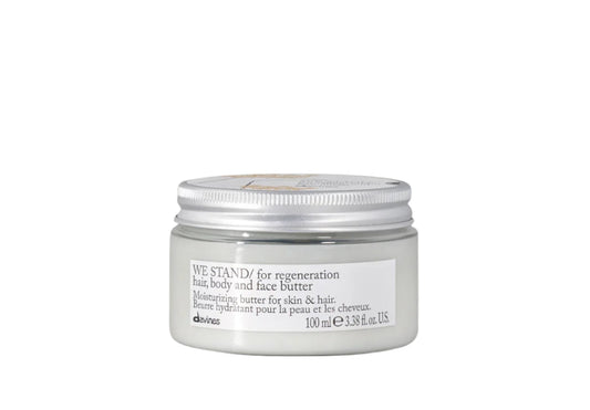 Jar of Davines hair, body, and face butter on a white background