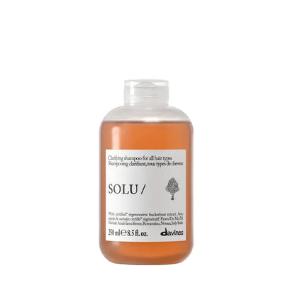 Davines SOLU Clarifying Shampoo 8.5 oz for buildup removal and refreshed hair