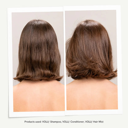 Davines VOLU Shampoo volumizing shampoo for fine flat hair before and after
