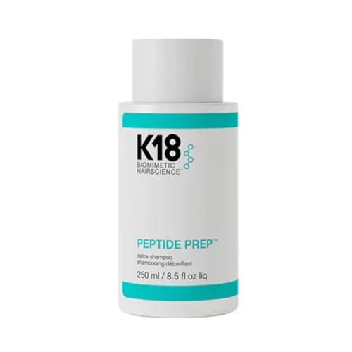 K18 Peptide Prep detox shampoo 8.5 oz removing buildup while protecting hair protein with K18 peptide technology