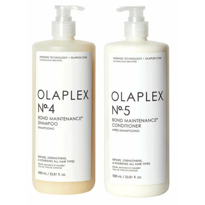 olaplex no4 no5 bond maintenance shampoo conditioner liter duo 33.8 oz bottles