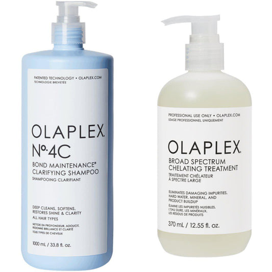 Olaplex No. 4C Clarifying Shampoo,33.8oz, Broad Spectrum Chelating Treatment,12.55oz DUO