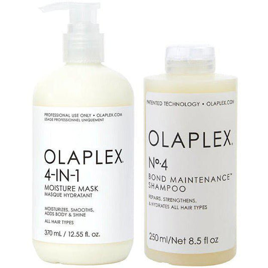 Olaplex No.4 Bond Maintenance Shampoo 8.5oz, 4-In-1 Bond Moisture Mask 12.55 oz Duo