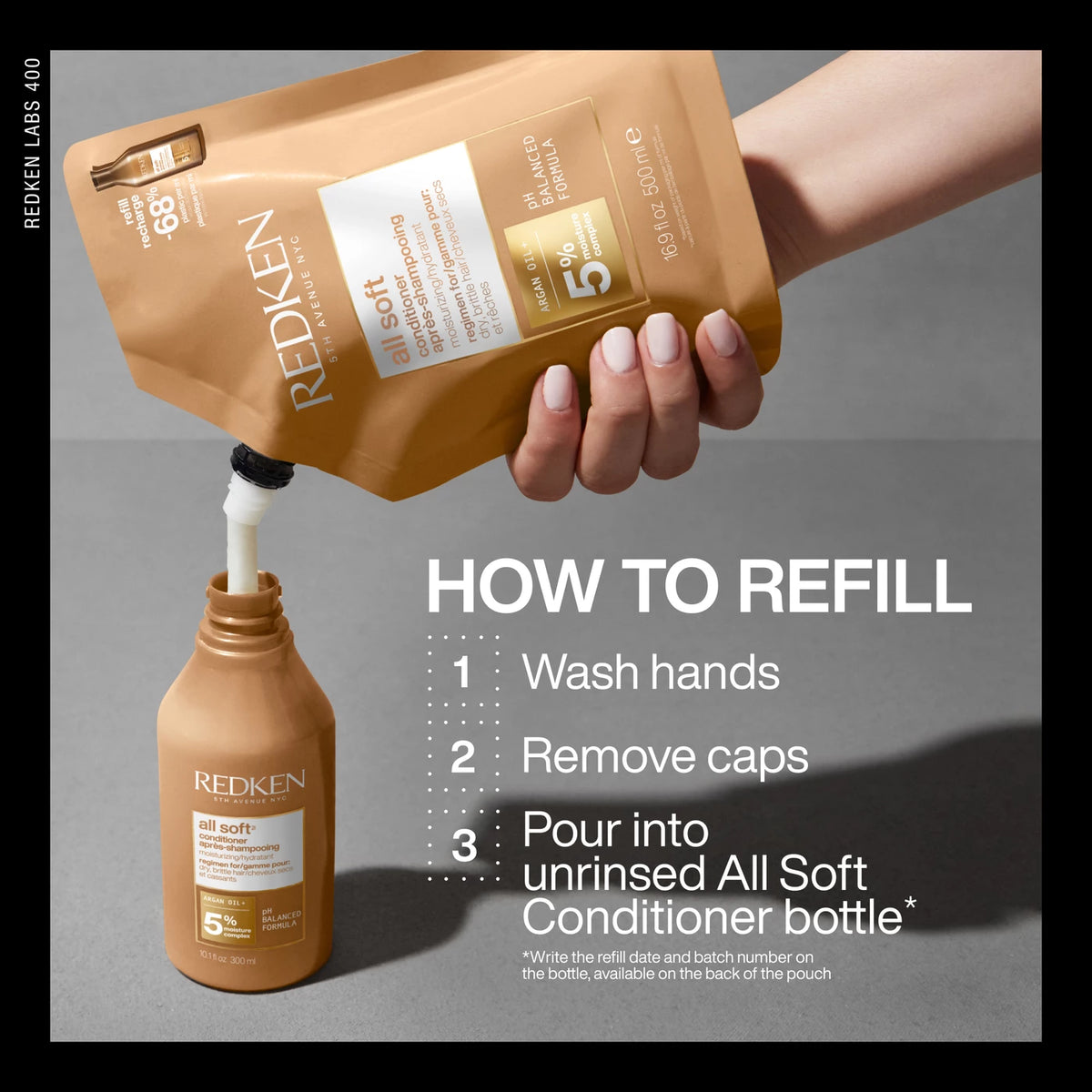 Redken All Soft Conditioner Refill – For Dry, Brittle Hair