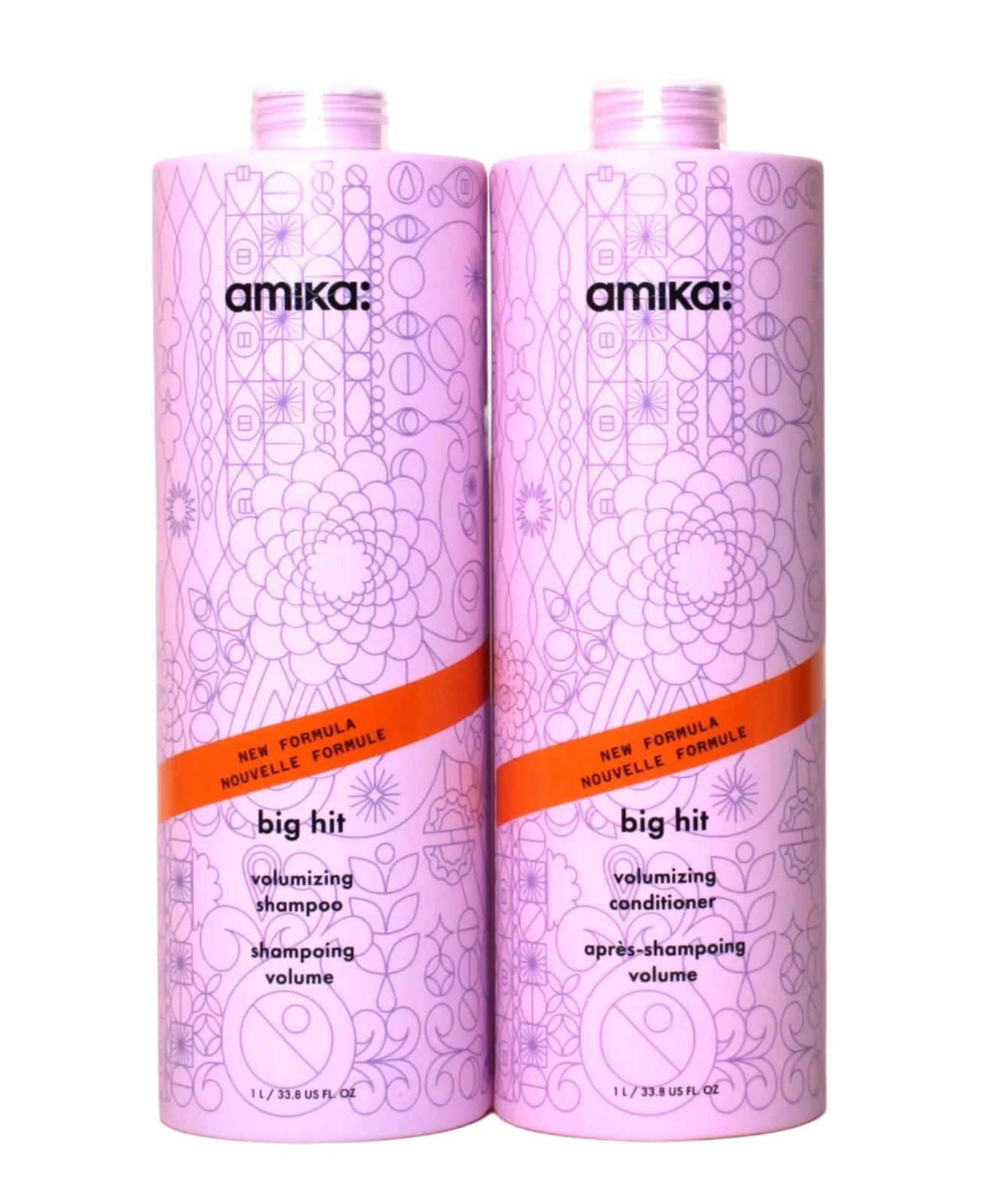 Amika Big Hit volumizing shampoo and conditioner liter duo for volume and fullness