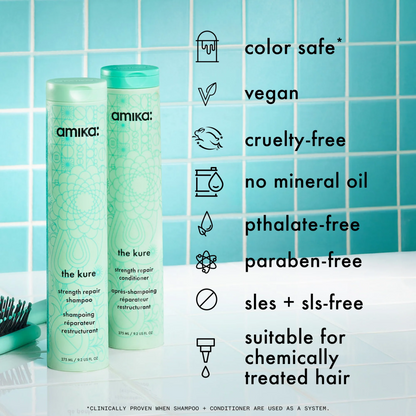 Amika The Kure Bond Repair Shampoo & Conditioner Liter Duo | Strength & Repair