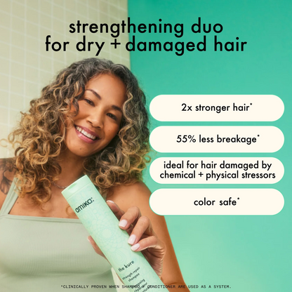 Amika The Kure Bond Repair Shampoo & Conditioner Liter Duo | Strength & Repair