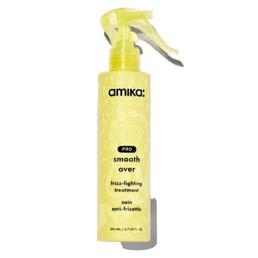 Amika Smooth Over Frizz Fighting Treatment 6.7 oz anti frizz spray smooths hair controls humidity and improves manageability for sleek shiny results