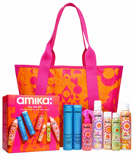Amika Try Me Kit Haircare Gift Set with Tote Bag