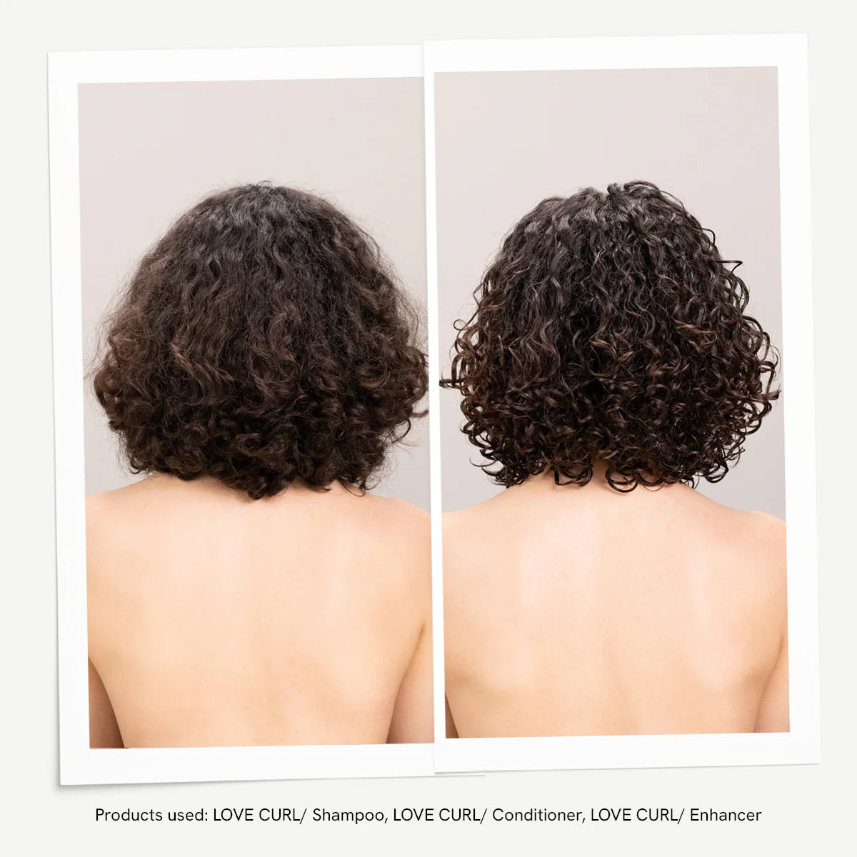 Davines LOVE CURL before and after image for curly and wavy hair definition and hydration