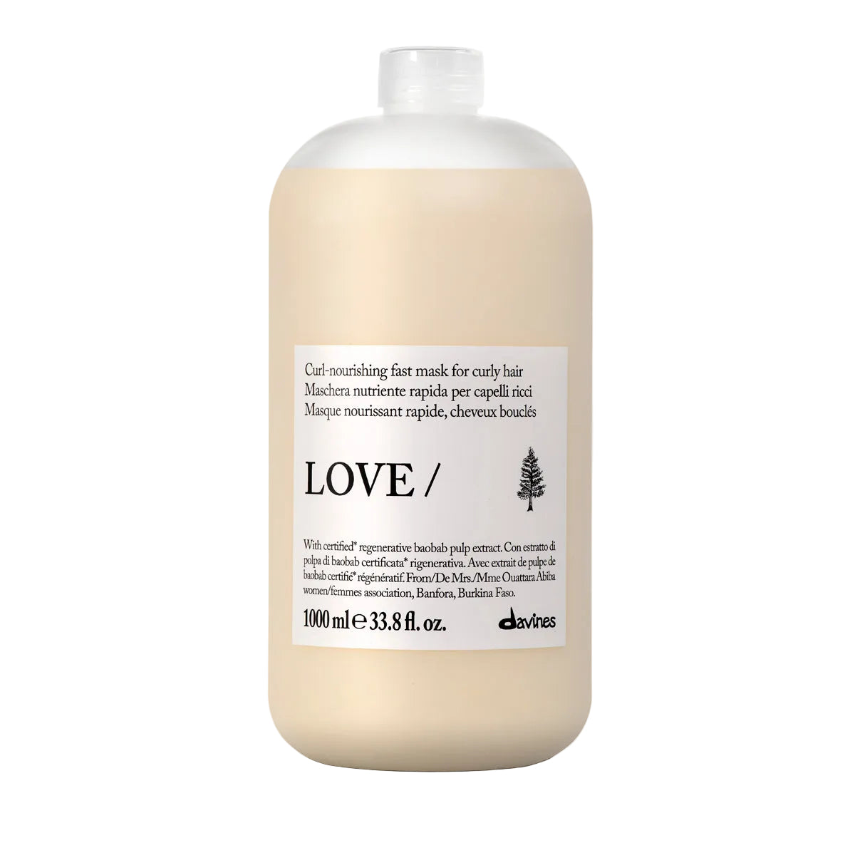 Davines LOVE CURL hair mask liter bottle for curly and wavy hair hydration and definition