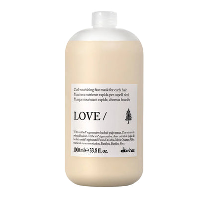 Davines LOVE CURL hair mask liter bottle for curly and wavy hair hydration and definition