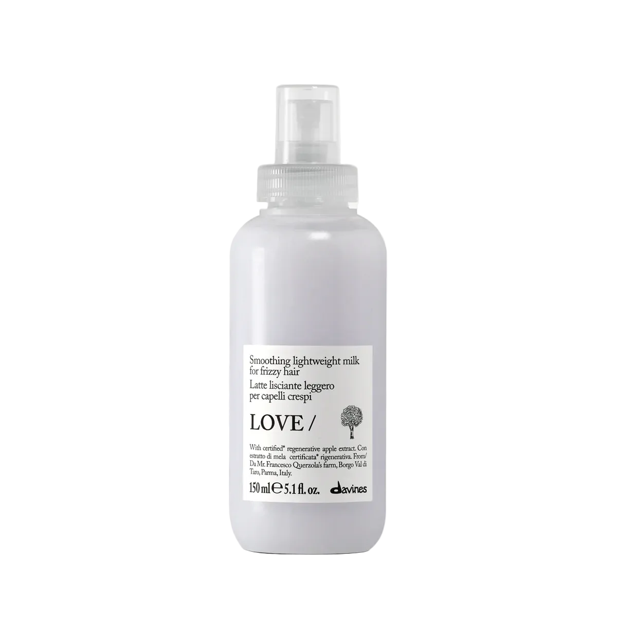 Davines LOVE smoothing lightweight milk leave in treatment for frizz control and smooth hair