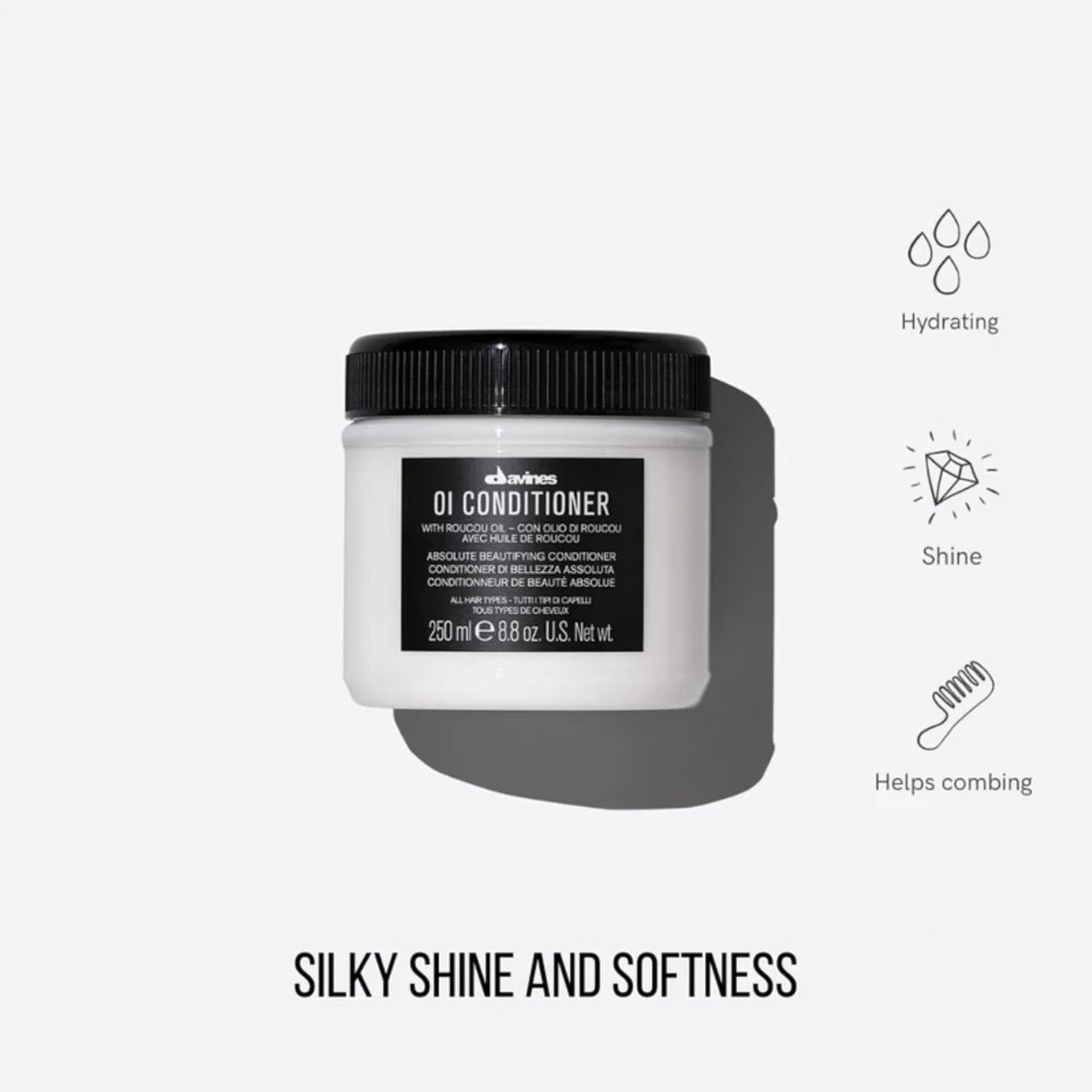 Davines OI Conditioner with Roucou oil moisturizing hair conditioner for shine softness and hydration