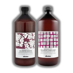 Davines Naturaltech REPLUMPING Shampoo and Conditioner Liter Duo for volume elasticity and hydration