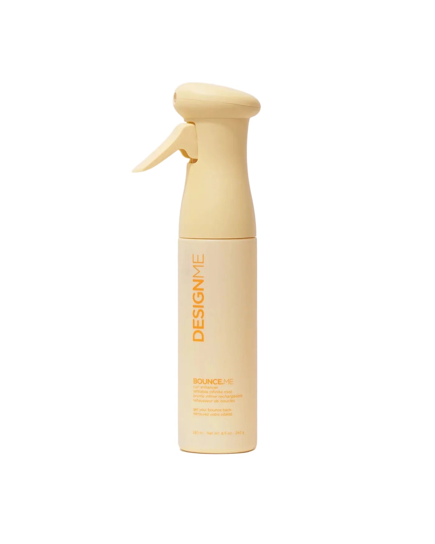 Refresh, hydrate, and redefine curls with DESIGNME BOUNCE.ME Curl Enhancer Mist. Lightweight formula controls frizz, boosts shine, and provides heat protection up to 400°F.