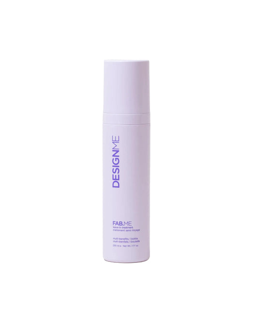Hydrate, detangle, strengthen, and protect hair with DESIGNME FAB.ME Leave-In Treatment. This lightweight multi-benefit spray provides heat protection up to 400°F, UV protection, and frizz control.
