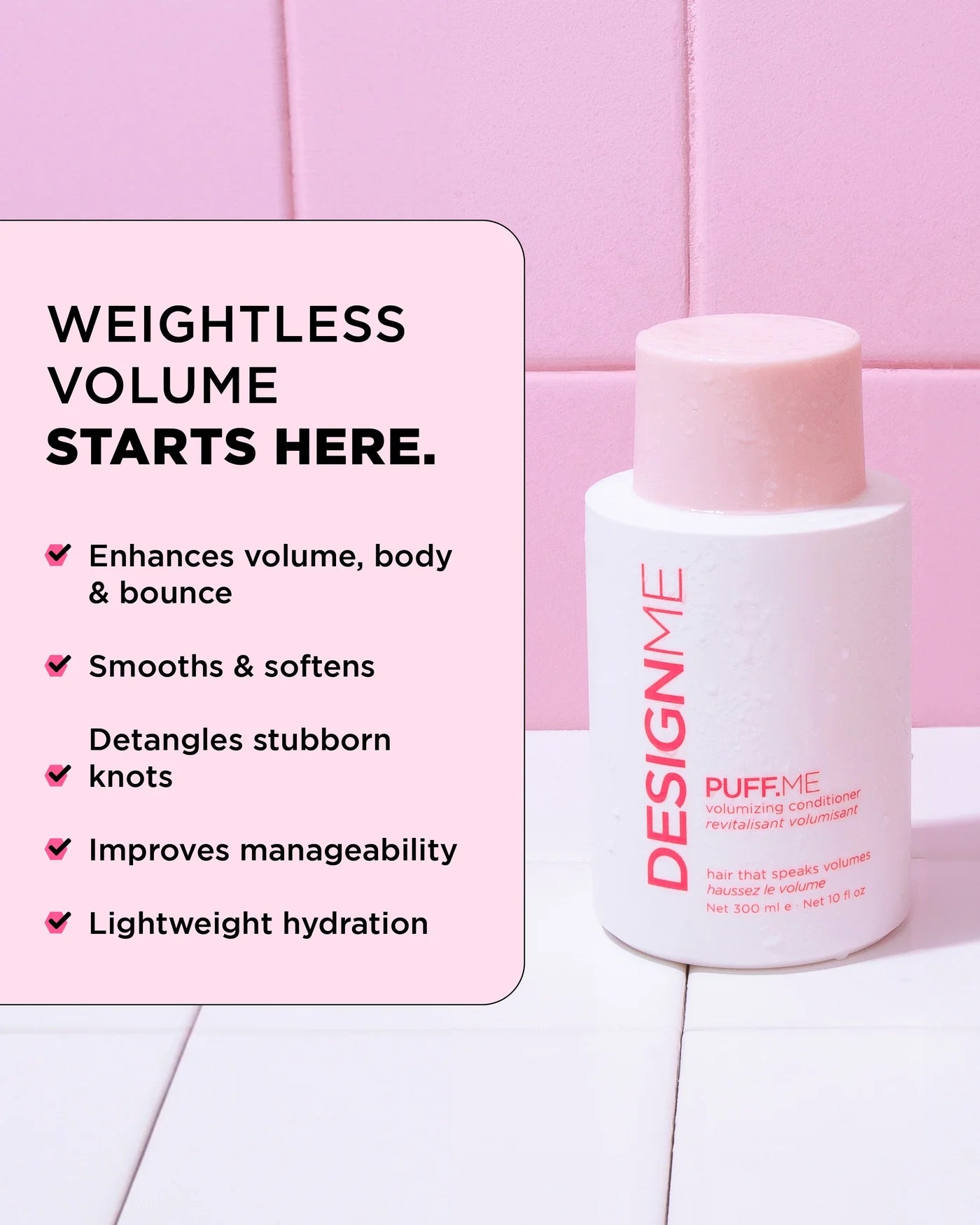 DESIGNME PUFF.ME Volumizing Conditioner for fine flat hair volume body and bounce