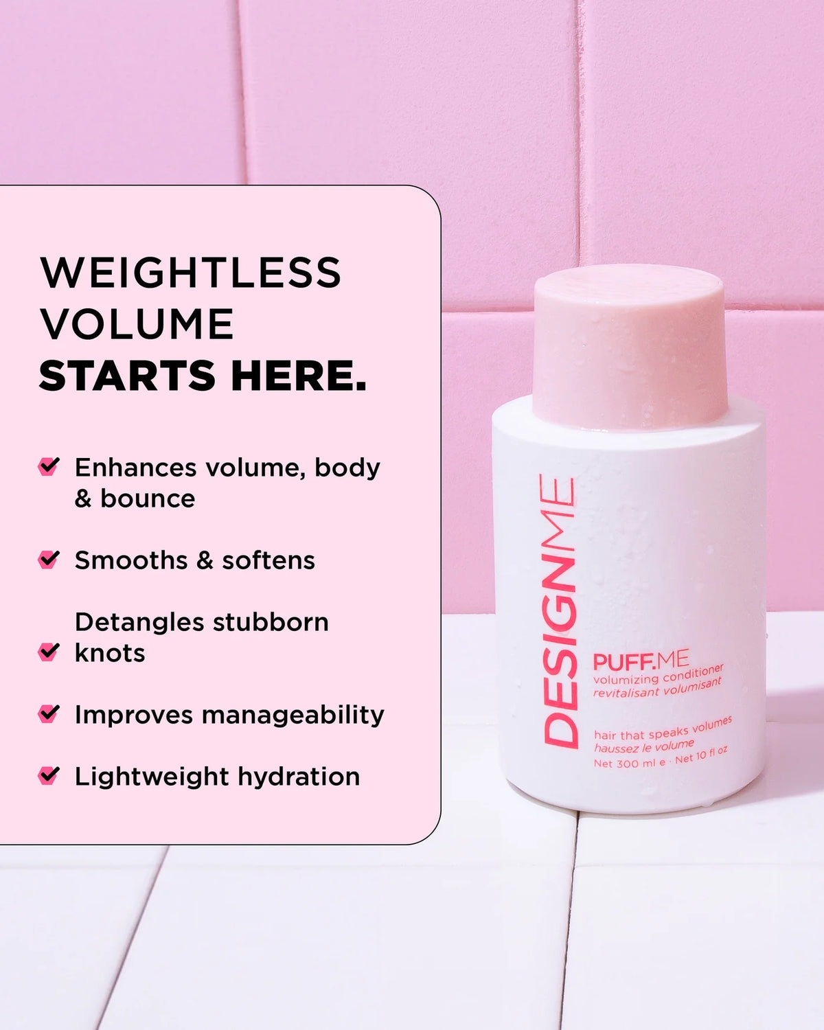 DESIGNME PUFF.ME Volumizing Conditioner for fine flat hair volume body and bounce