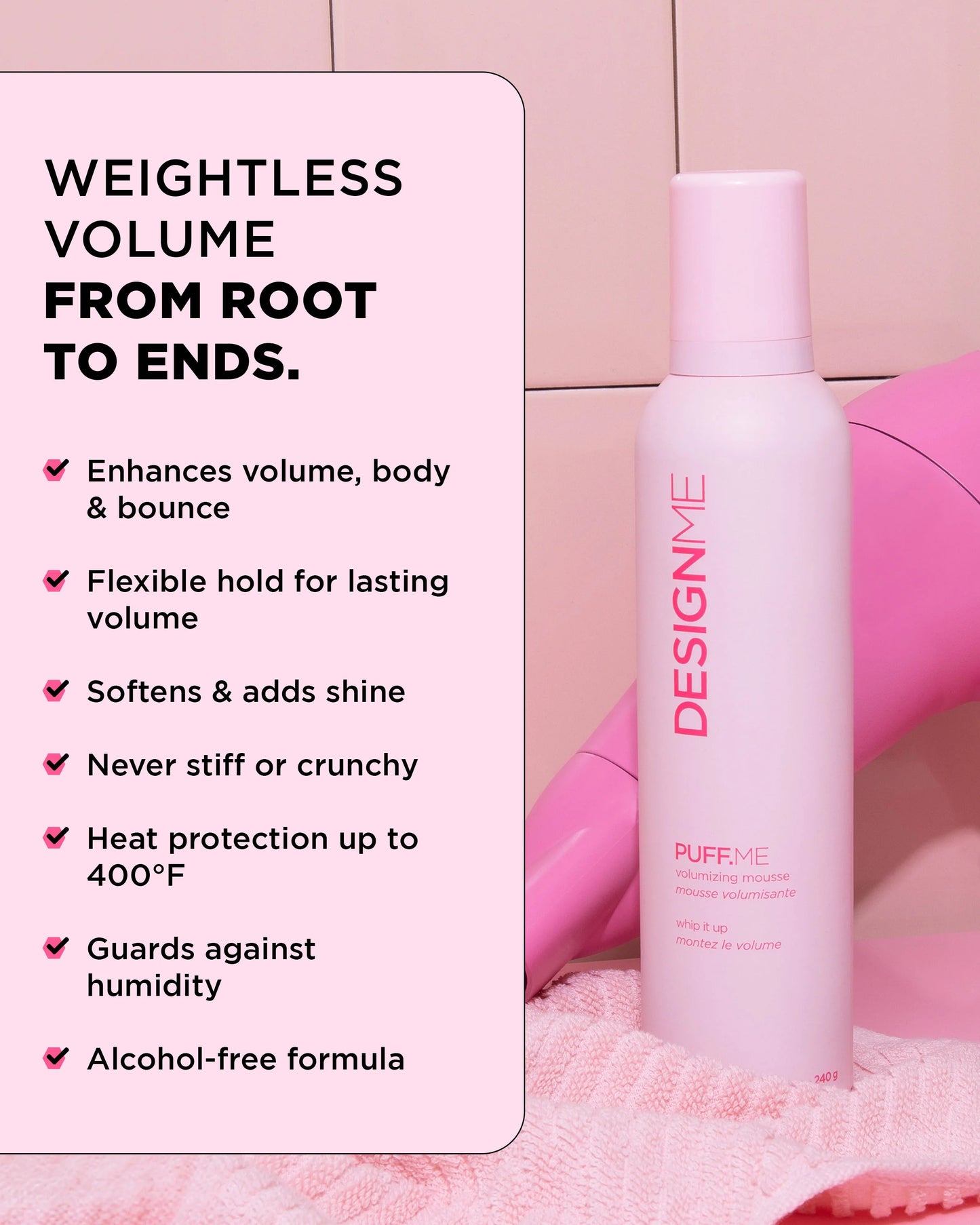 DESIGNME PUFF.ME Volumizing Mousse 8.5 oz