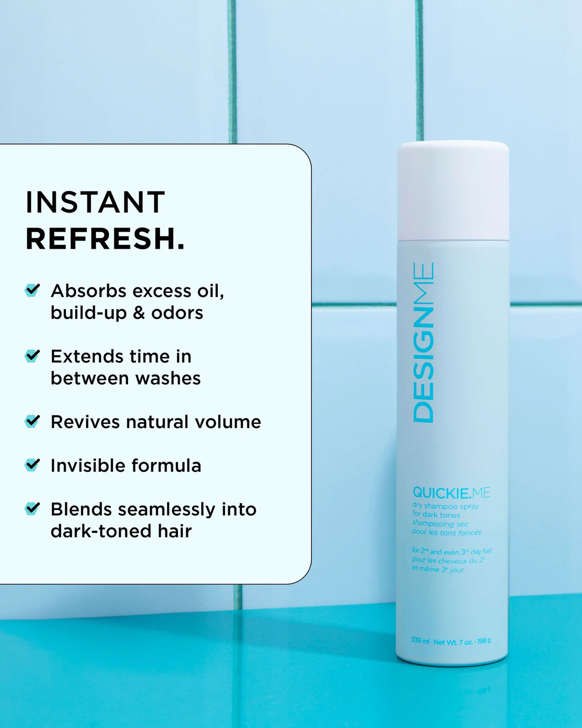 DESIGNME QUICKIE.ME Dry Shampoo for Dark Tones invisible oil absorbing dry shampoo