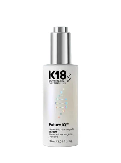 K18 hair serum bottle on a gradient background
