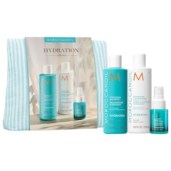 Moroccanoil Hydrating Spring Gift Set with Hydrating Shampoo, Hydrating Conditioner and All in One Leave In Conditioner