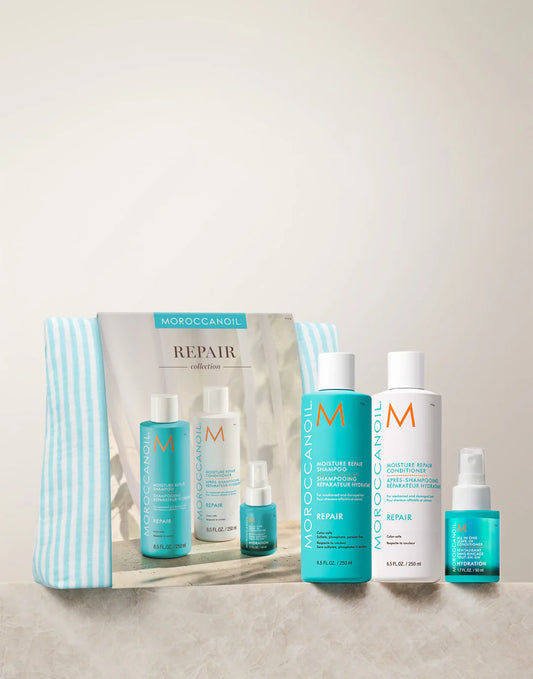 Moroccanoil Moisture Repair Spring Set with shampoo, conditioner and leave-in conditioner travel size