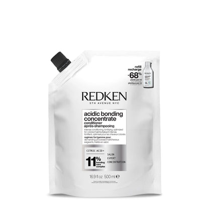 Redken Acidic Bonding Concentrate Conditioner 16.9 oz 500 mL refill pouch for damaged hair