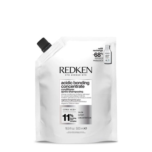 Redken Acidic Bonding Concentrate Conditioner 16.9 oz 500 mL refill pouch for damaged hair