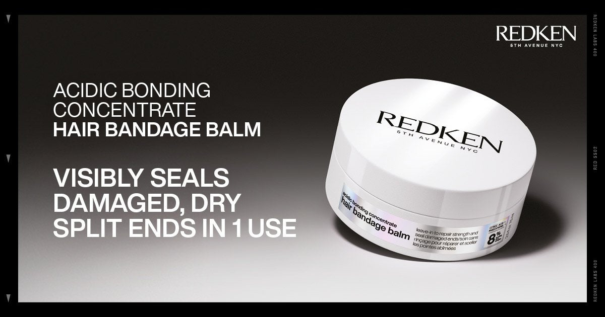 Redken Acidic Bonding Concentrate Hair Bandage Balm leave-in treatment that visibly seals dry, damaged split ends