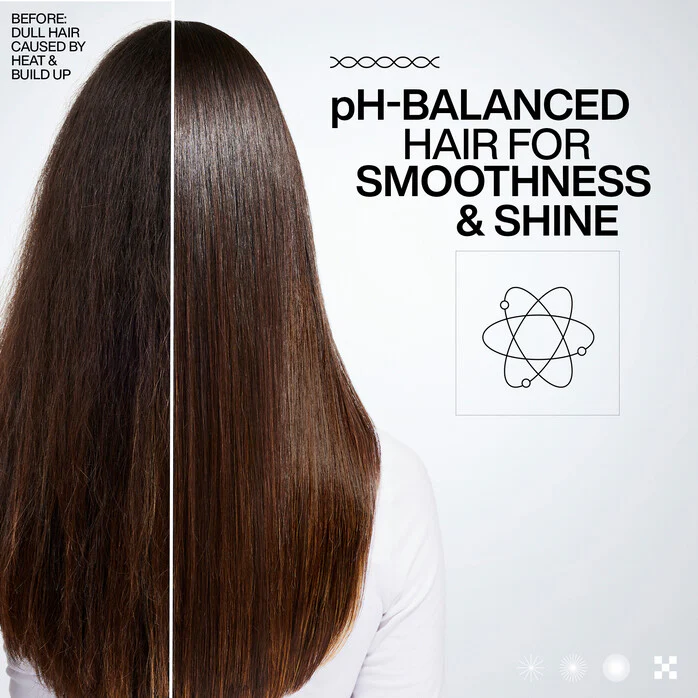 Redken Acidic Color Gloss pH balanced hair before and after smoothness shine heat damage repair results