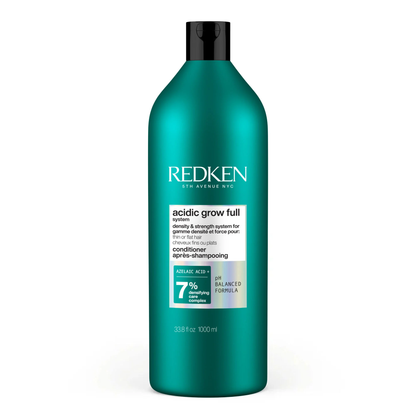 redken acidic grow full conditioner 33.8 oz liter for thinning hair density and fullness