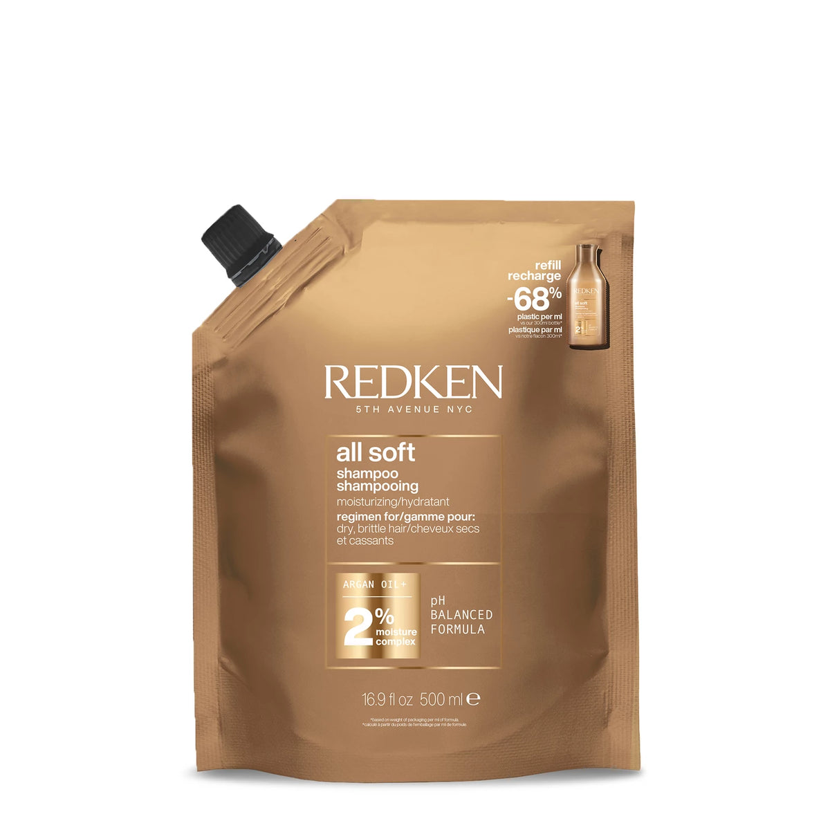 Redken All Soft Shampoo refill for dry brittle hair
